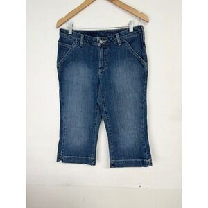 Carhartt | Women's dark Wash denim Capri Pants | size  8   | 31 inch waist